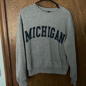 shein grey and navy michigan crewneck size small